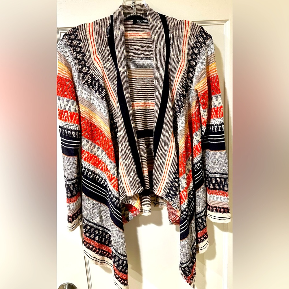 Nic and Zoe size XS asymmetrical open cardigan